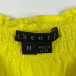 Theory Linen Smocked Cap Sleeve Top Medium Yellow Photo 2