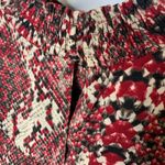 ASHER Burgundy Black Snake Print Blouse High Neck Sz Small Red Photo 9