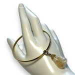 Womens Bangle Bracelet and Polished Citrine Stone Pendant Gold Fashion Jewelry Photo 7