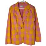Free Assembly Womens XXL Pink & Yellow Checkered Blazer Photo 0