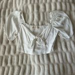 Altar'd State  White Puff Sleeve Crop Top Photo 0