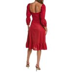 o.p.t. Kourtney Linen Blend Midi Dress Burgundy Red Size 8 Photo 3
