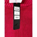 Belldini Red Rib Punk Pearl Trim Embellished Mock Neck Sweater Sz L NWT Pink Size L Photo 2