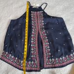 NWT Floreat Anthropologie Midnight Flower Navy Embroidered Tank Top Womens 6 Blue Photo 7