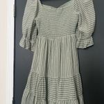 White Birch Sweetheart neckline green striped dress Photo 3