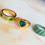 Boho Chic Cute Green Heart Ring Set Photo 1