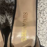 Dream Paris  Black Faux Suede Block Heel Pumps Open Toe Ankle Strap Size 8.5 Photo 3