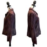 Erin London Faux Liquid Leather Blazer Jacket Purple Size Large NWT Office Photo 2