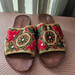 Jeffrey Campbell  Sandals Embroidered Slide Mirror Handmade Leather Lining Casual Photo 11