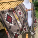 Sweet Claire  Aztec Kimono Wrap Poncho Sweater One Size Photo 3