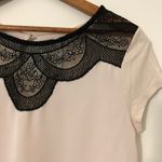 LC Lauren Conrad ⭐️Lauren Conrad Cream Top with Black Lace Photo 2