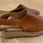 Universal Threads Universal Thread Tan Leather Wedge Sandals Photo 2