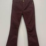 frame denim FRAME Womens Le Crop Mini Boot Pants 24 Bordeaux Coated Mid Rise Denim Wax Red Photo 0