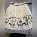 Vintage 90s White and Black Embroidered Peasant Skirt Sz 7 Photo 6