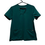 FIGS  Scrub Top Hunter Green V Neck Short Sleeve Women's Size Medium Photo 0