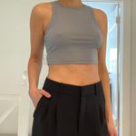 Blushmark High Neck Crop Tank Top in Blue Grey Photo 1