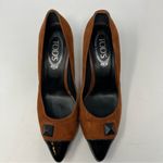 Tod's Brown/Black Suede and Patent Leather Pumps Womens Size EU 39 / US 9 Photo 3