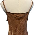 Jessica Simpson Slip Dress SZ L Maxi Adj Straps Copper Brown Leopard Lounge Wear Photo 4