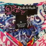 Peck & Peck  Sheer Boho Paisley Festival Beachy Colorful Women's Top Plus Photo 5