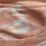 Aerie  Orange Tie Dye Fleece-Of-Mind Vintage Crew Neck Pullover Sweatshirt Photo 3