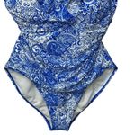 Ralph Lauren Lauren Women's Ruffled Paisley Print One-Piece Swimsuit Size 16 Photo 2