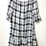 Love In Buffalo Check Off the Shoulder Dress Size Small Photo 1