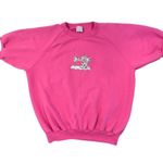 Vintage Rich Tee's Jennifer Dawn Pink Short Sleeve Sewing Machine Sweatshirt XL Photo 3