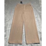 Naadam Pants Women 8 Mushroom Brown Twill Wide Leg Quiet Luxury Classic New Flaw Photo 0