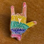 Colorful‎ Love Hand Sign Pin Red Photo 0
