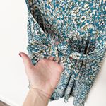 Anthropologie [] Maeve Point Breeze Blue Floral Front Tie Short Sleeve Romper 14 Photo 9