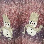 Talbots Vintage Snowman Mohair Sweater L | Holiday Ombre Confetti Knit Appliqué Photo 7