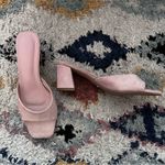 Petal and Pup Billini Quinea Dusty Rose Pink Suede Mid Peep Toe Mule Heels 9 Photo 2