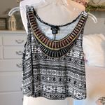 Rue 21 Crop Top Tribal Tank Black White Aztec Womens Junior M Shirt Knit Photo 4