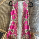 Julie Brown EUC Pink Silk Scarf Print Shift Dress Size 2 Photo 1