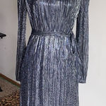 Chetta B  Shimmery Navy Silver Dress Size 6 NWT Photo 0