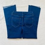 Nine West mid rise dark wash kick flare jeans with frayed bottom pant legs Photo 3