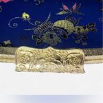 Chinese Embroidered Blue Floral Clutch w/ Detachable Chain Strap Photo 3