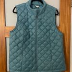J.Jill Blue Lightweight Quilted Zippered Down Vest Photo 3