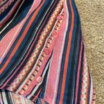 Ecru  Linen L/S Button Down Pink Blue Lilac Stripe Shirt Sz SMALL Photo 3