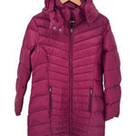 GH Bass Co Quilted Jacket Womens Large Burgundy Red‎ Nylon Goose Down Red Photo 0
