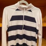 Tommy Bahama Tommy Bahama M Navy White Striped Quarter Zip Tunic Sweatshirt Dress Casual Photo 5