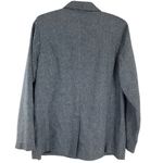Dialogue  Medium Gray Button-Front Jacket blazer Pockets linen blend Herringbone Photo 5