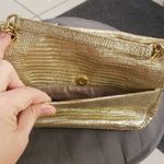 Michael Kors 💕💕 Lizard Embossed Leather Turnlock Crossbody Bag ~ Metallic Gold Photo 6