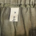 Amazhiyu Medium Linen Olive Green Straight Leg Cargo Pants Vacation Loose Photo 3