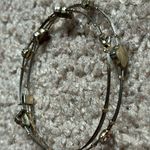 Women’s vintage dainty set‎ of 2 gold tone crystal bangle bracelets one size Silver Photo 3