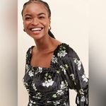 Hutch Anthropologie  Velvet Floral Mini‎ Dress size xl black and green whimsical Photo 3