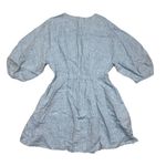 Madewell NWT  Women's Size 12 Blue Splitneck Mini Dress Summer Linen Photo 6
