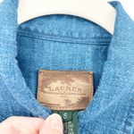 Lauren Ralph‎ Lauren Womens Vintage Beachy 100% Linen Chambray Button Up Shirt S Blue Photo 2