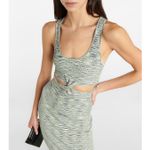 JONATHAN SIMKHAI Colleen Space Dye‎ Cutout Tank Dress In Basil Space Dye XS Green Photo 4