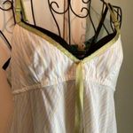 Free People Vintage  white and green baby doll dress M Photo 8